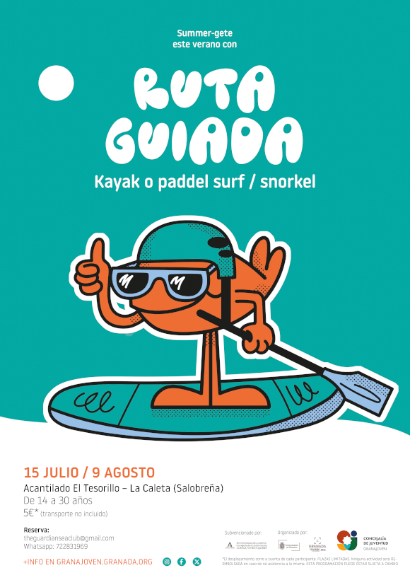 RUTA GUIADA EN KAYAK O PADDLE SURF Y SNORKEL POR EL ACANTILADO DEL TESORILLO (SALOBREA).